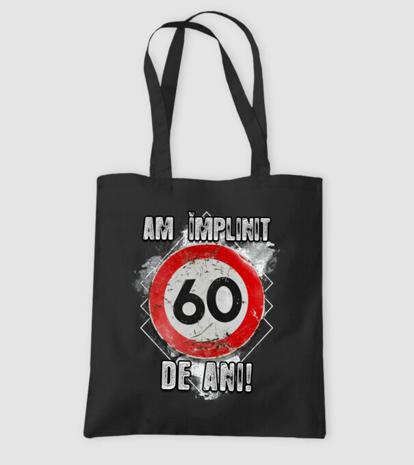 Am împlinit 60 de ani! model negru pe tricou