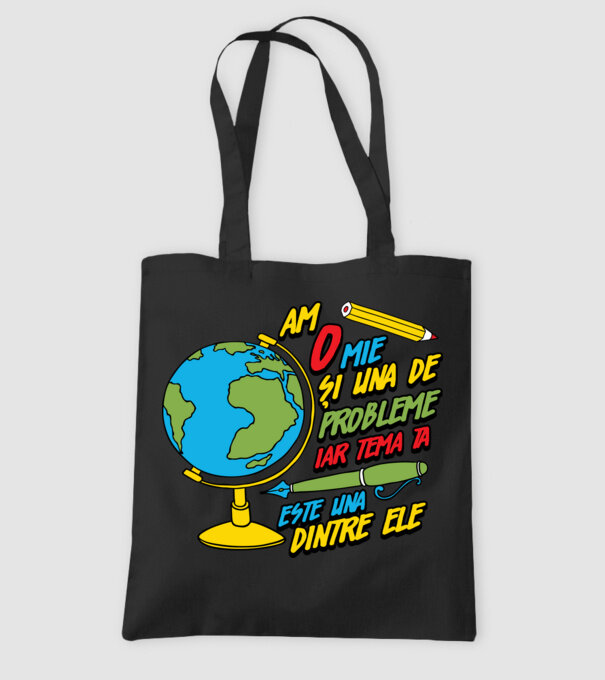 Am o mie și una de probleme, iar tema ta este una dintre ele model negru pe tricou
