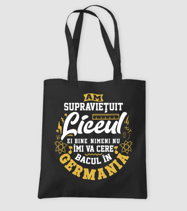 Am supraviețuit liceul model negru pe tricou