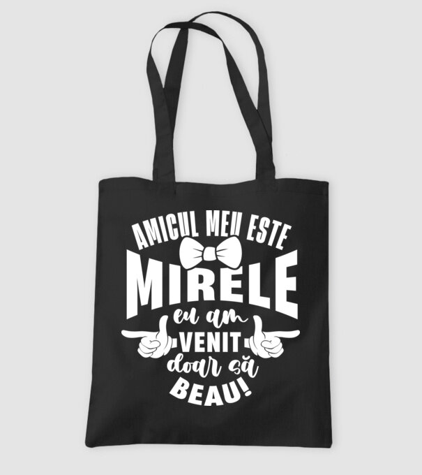 Amicul meu este mirele model negru pe tricou