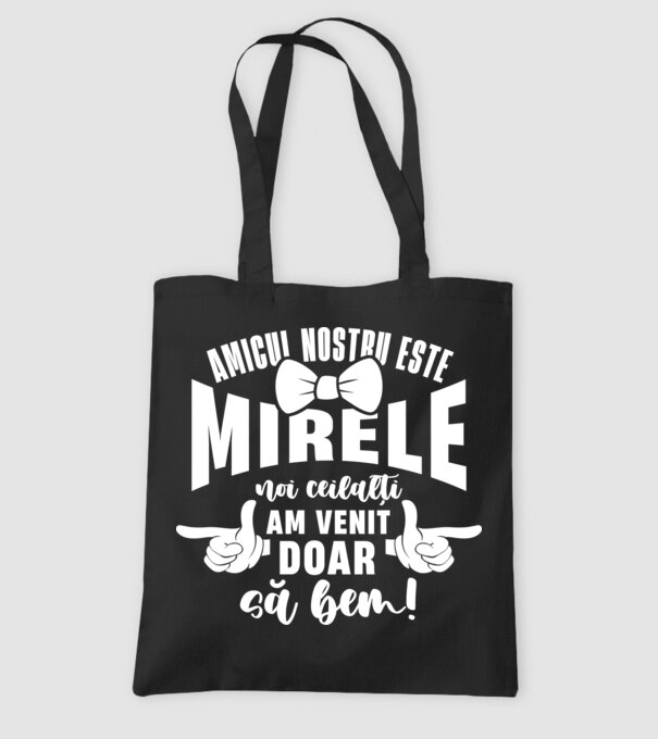 Amicul nostru este mirele model negru pe tricou