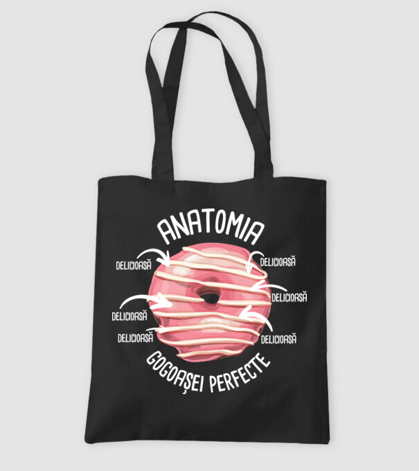 anatomia gogoașei perfecte: delicioasă model negru pe tricou