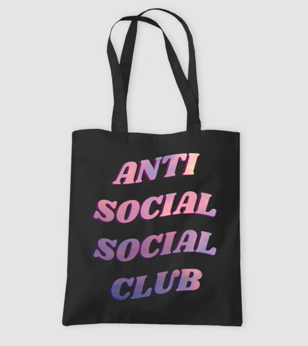 Anti social social club pink model negru pe tricou