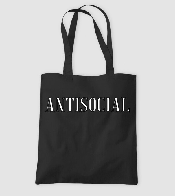 Antisocial model negru pe tricou