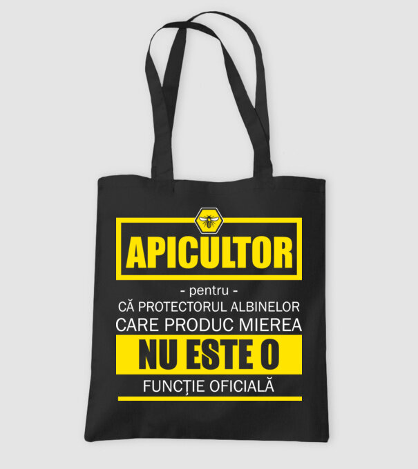 apicultor - pentru că protectorul albinelor care produc mierea nu este o funcție oficială model negru pe tricou