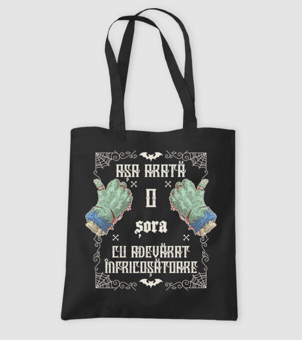 Așa arată o SORĂ cu adevărat înfricoșătoare model negru pe tricou