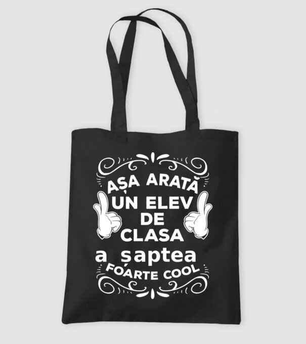 Așa arată un elev de clasa a șaptea foarte cool model negru pe tricou