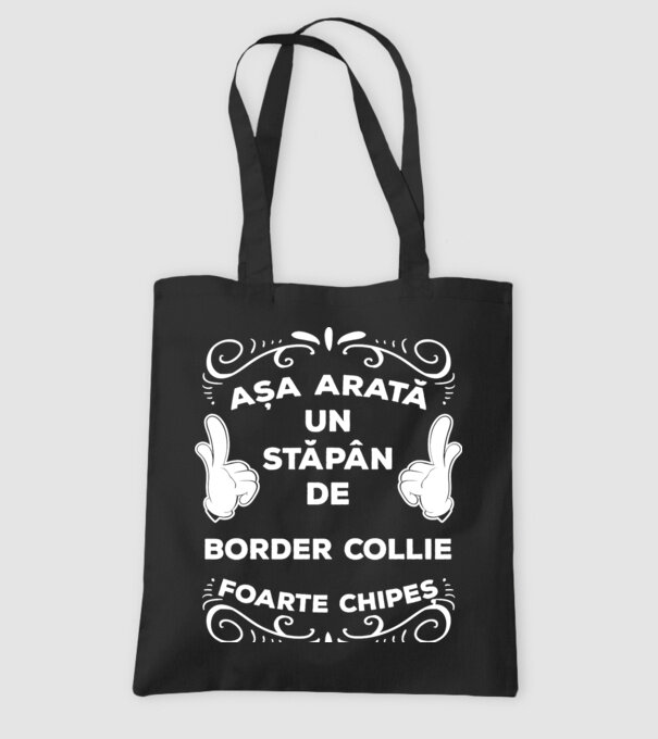 Așa arată un stăpân de Border Collie foarte chipeș model negru pe tricou