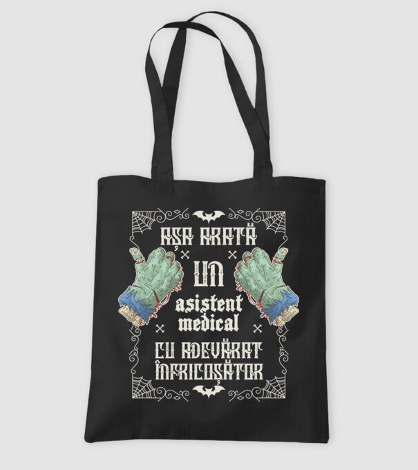 Așa arată un ASISTENT MEDICAL cu adevărat înfricoșător model negru pe tricou