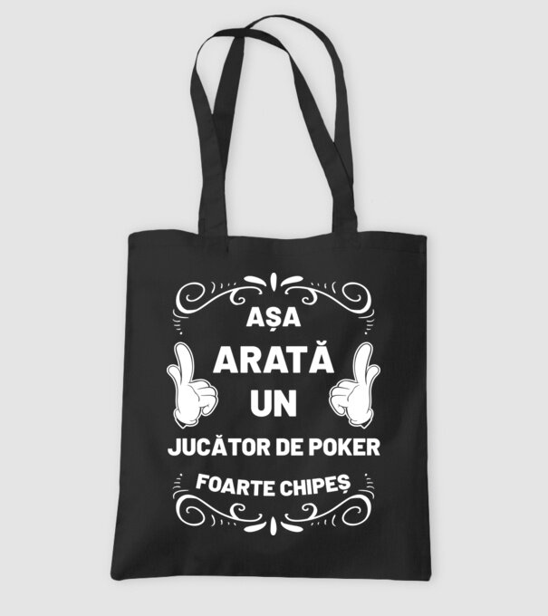 Așa arată un JUCĂTOR DE POKER foarte chipeș model negru pe tricou