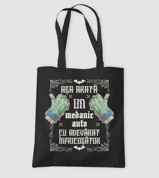 Așa arată un MECANIC AUTO cu adevărat înfricoșător model negru pe tricou