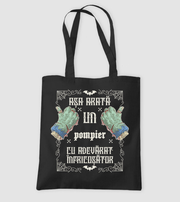 Așa arată un POMPIER cu adevărat înfricoșător model negru pe tricou