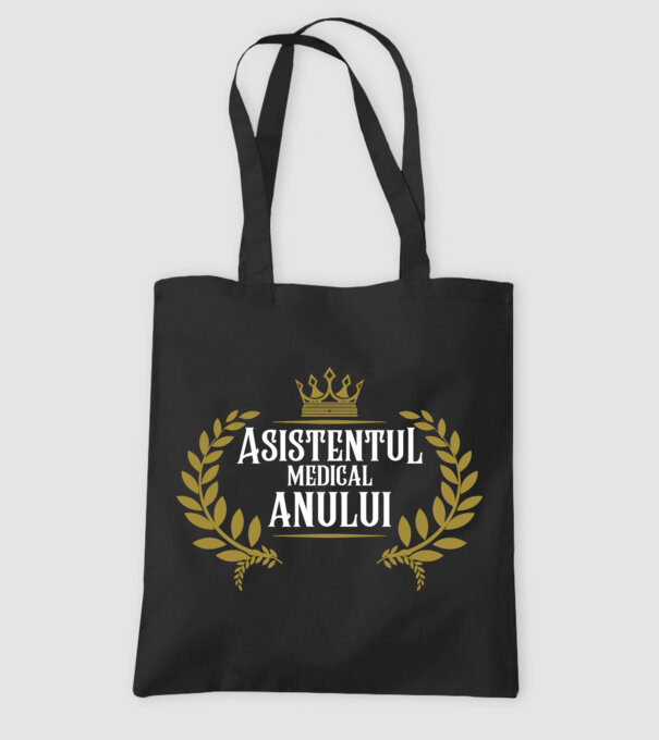 Asistentul medical al anului model negru pe tricou
