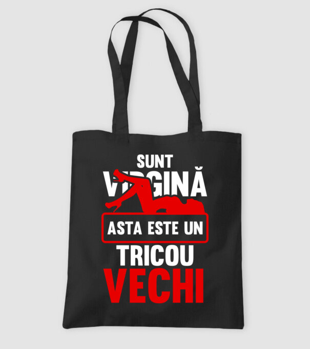 sunt virgină! - Asta este un tricou vechi model negru pe tricou