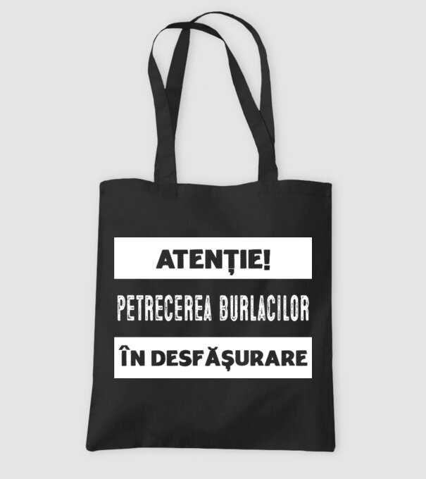 atenție! petrecerea burlacilor în desfășurare model negru pe tricou