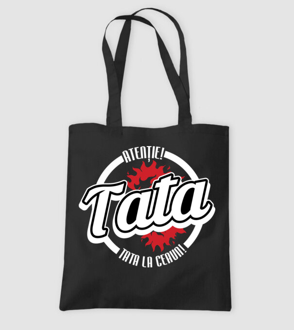 Atenție! Tata la ceaun! model negru pe tricou