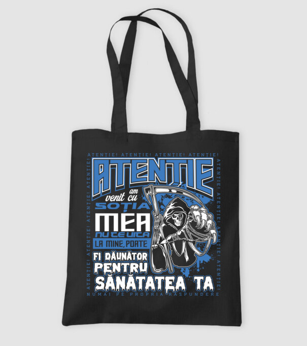 Atenție Am venit cu soția mea model negru pe tricou