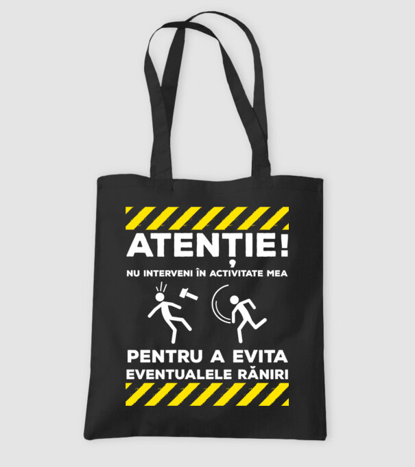 atenție! nu interveni în activitatea mea pentru a evita eventualele răniri model negru pe tricou