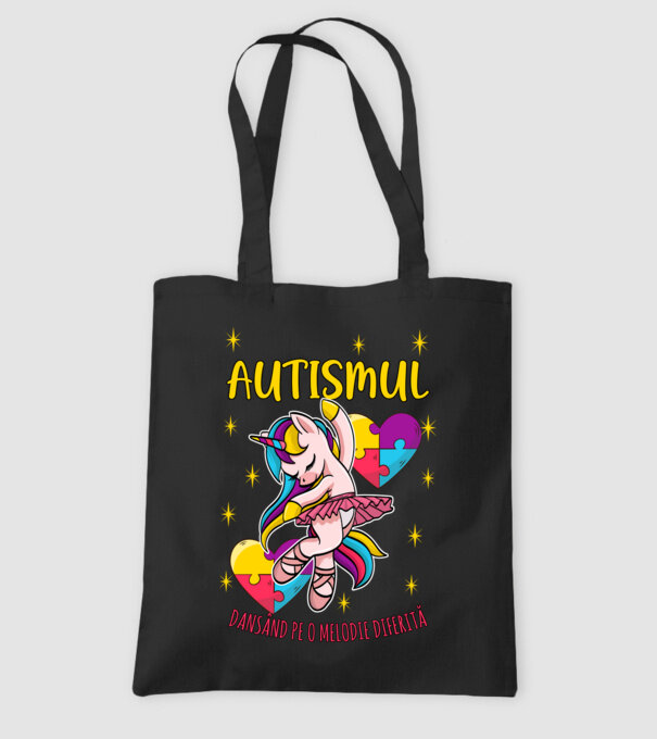 Autismul, dansând pe o melodie diferită model negru pe tricou
