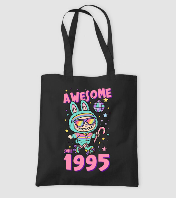 Awesome since 1995 - Labubu model negru pe tricou