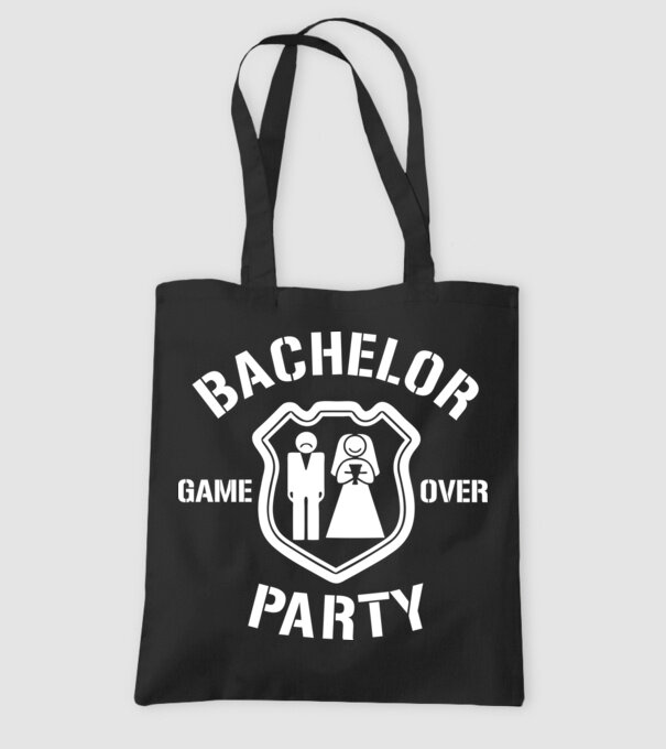 Bachelor Party Game Over model negru pe tricou