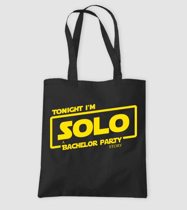 Bachelor Party Solo model negru pe tricou