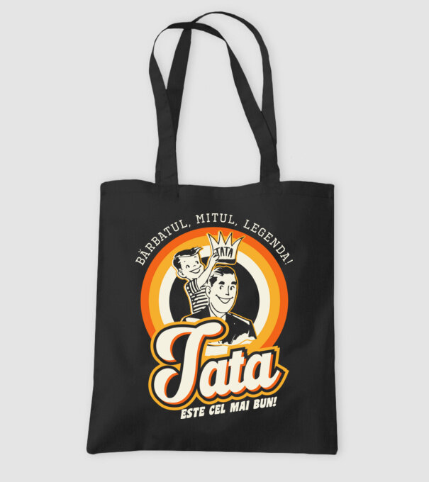 Bărbatul, mitul, legenda! Tata este cel mai bun! model negru pe tricou