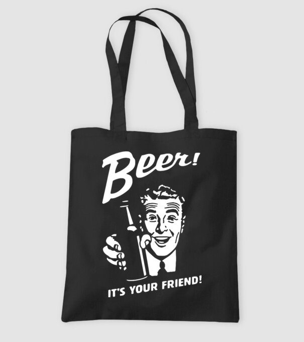 beer is your friend model negru pe tricou