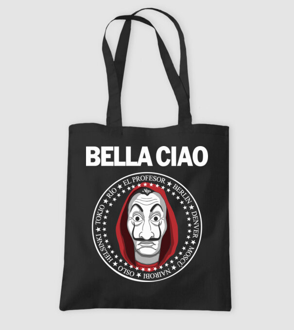 bella ciao stroke white model negru pe tricou