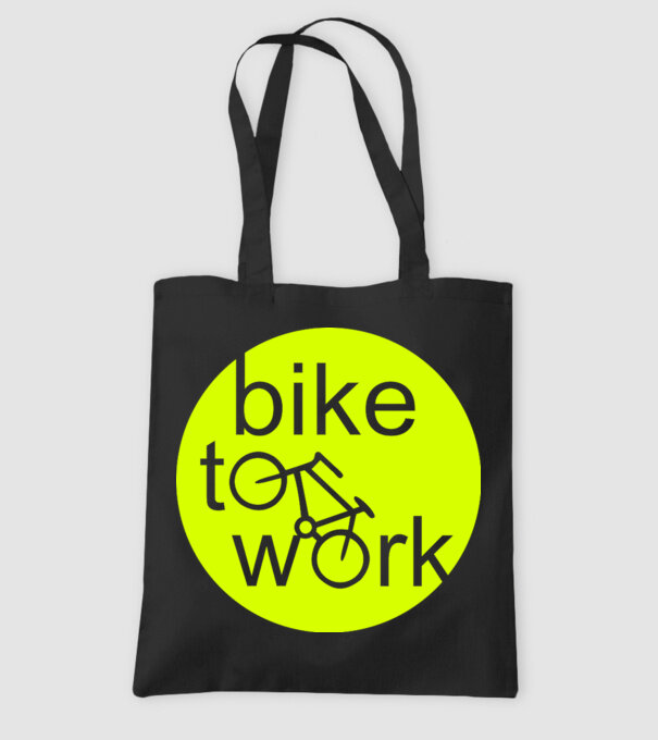 bike to work model negru pe tricou