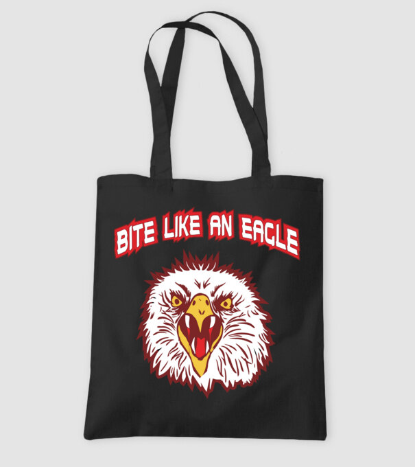 bite like an eagle cobra kai model negru pe tricou