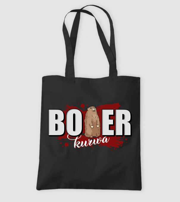 Bober Kurwa model negru pe tricou
