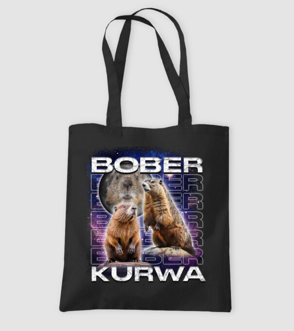 Bóber Kurwa universe model negru pe tricou