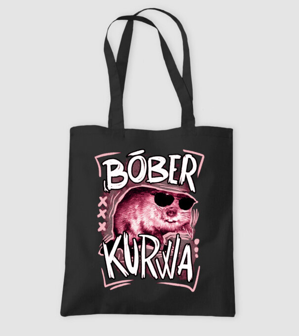 Bóber wtf model negru pe tricou