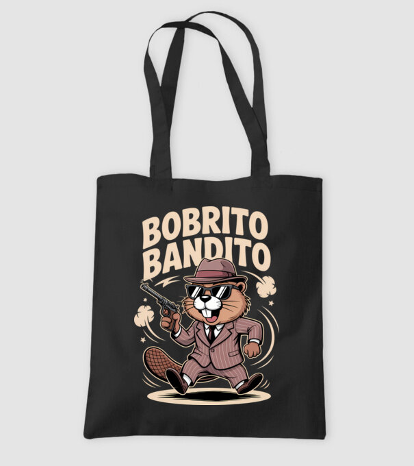 Bobrito Bandito model negru pe tricou