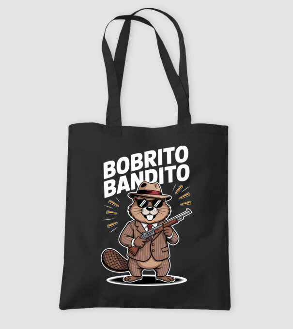 Bobrito Bandito model negru pe tricou