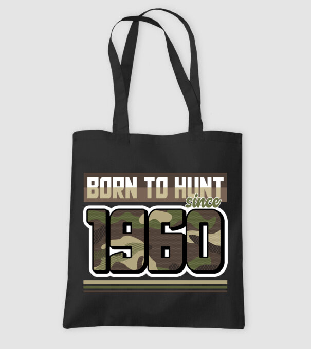 Born to hunt since 1960 model negru pe tricou