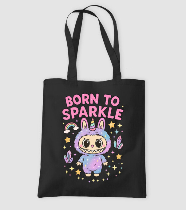 Born to sparkle model negru pe tricou