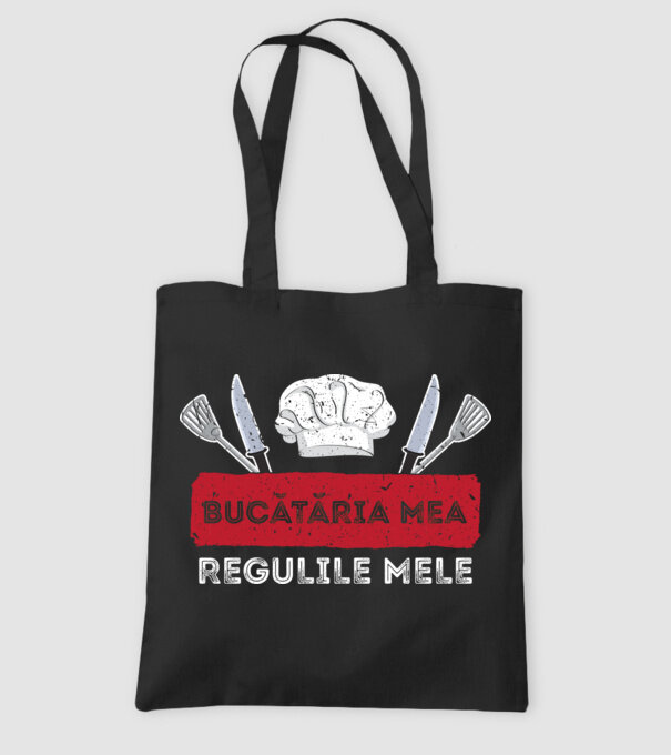 Bucătăria mea, regulile mele model negru pe tricou
