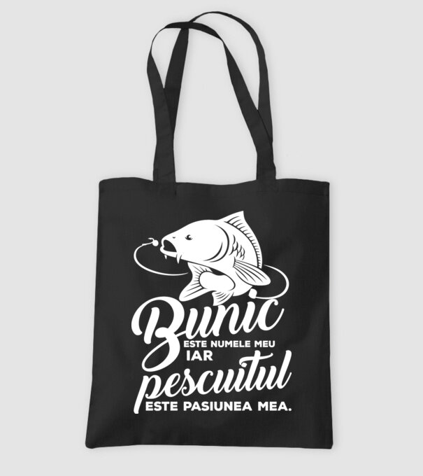 Bunic este numele meu, iar pescuitul este pasiunea mea model negru pe tricou
