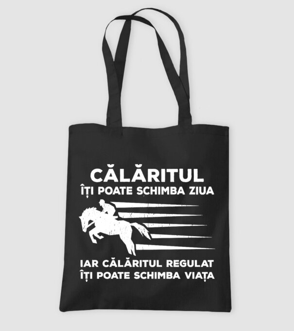 călăritul îți poate schimba ziua, iar călăritul regulat îți poate schimba viața model negru pe tricou
