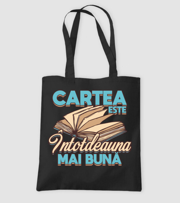 Cartea este ÎNTOTDEAUNA mai bună D7556260-01 model negru pe tricou