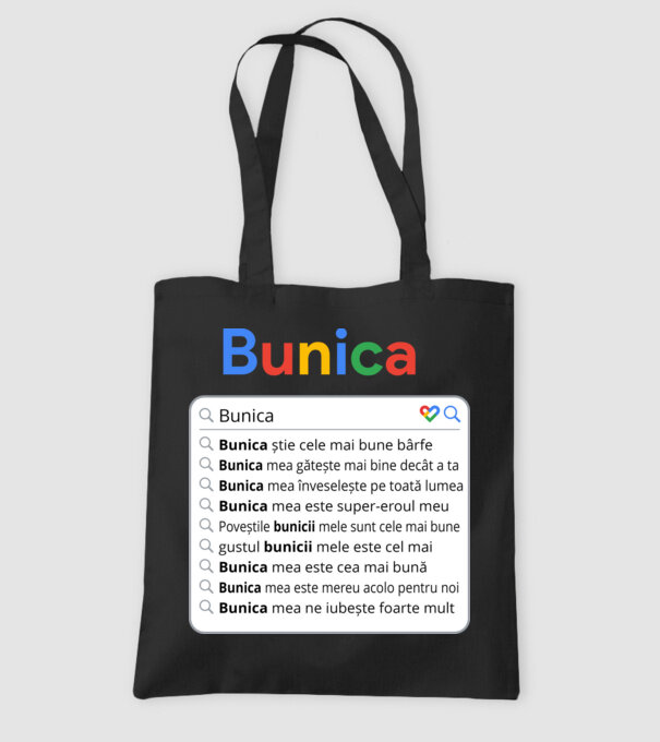 căutare Google Bunica model negru pe tricou