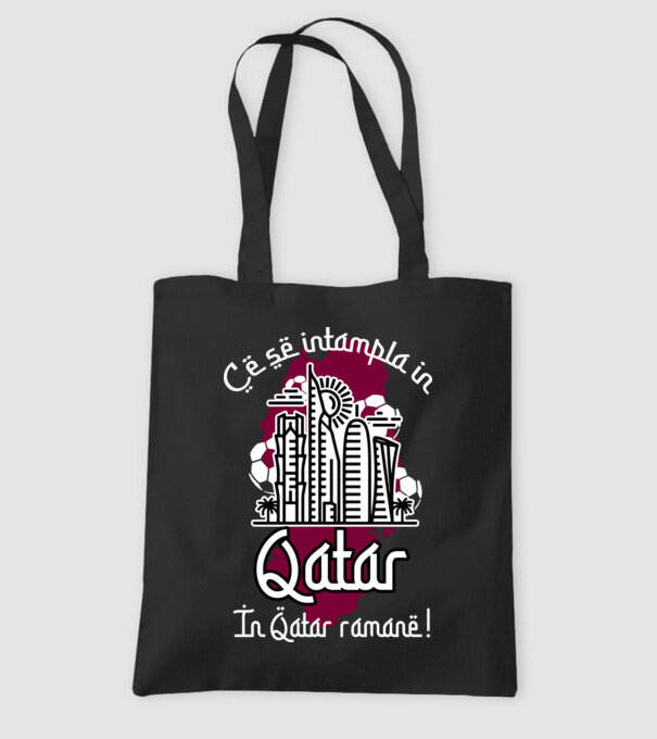 Ce se întâmplă în Katar model negru pe tricou