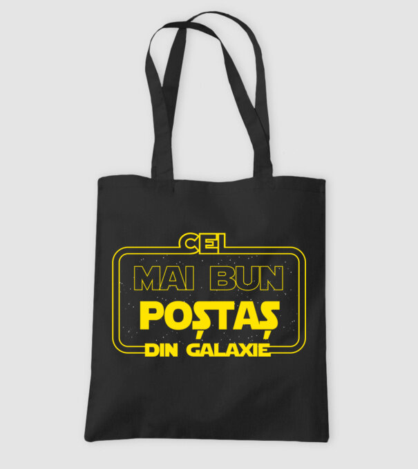 Cel mai bun poștaș din galaxie model negru pe tricou