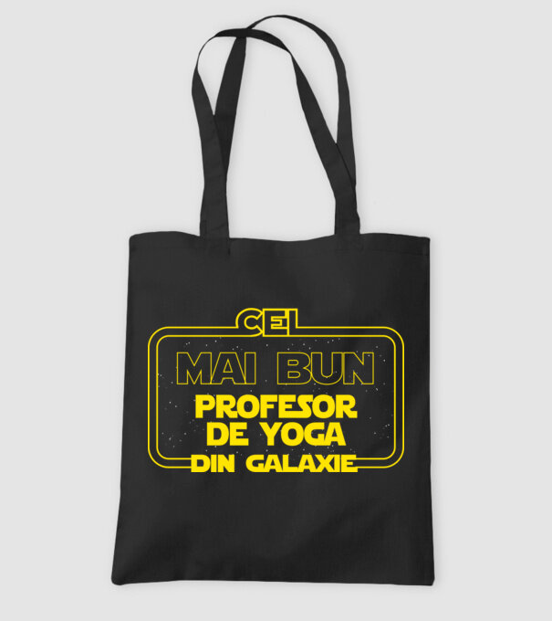 cel mai bun profesor de yoga din galaxie model negru pe tricou