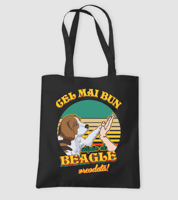 Cel mai bun stăpân de beagle vreodată! model negru pe tricou