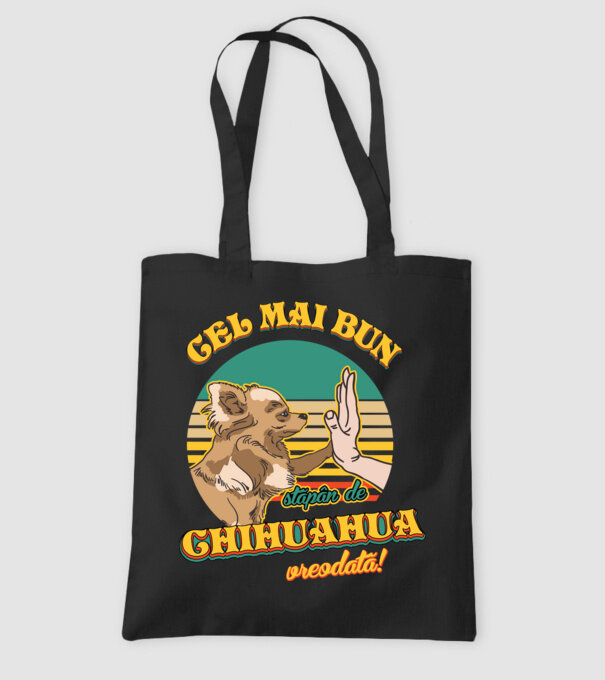 Cel mai bun stăpân de Chihuahua vreodată! model negru pe tricou