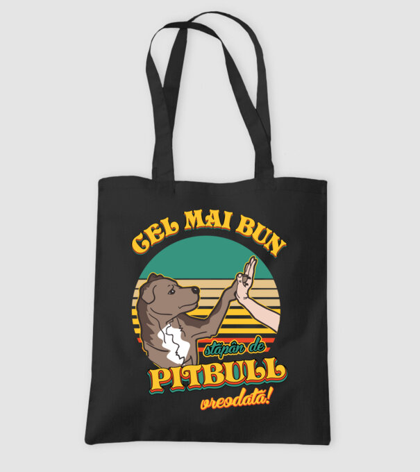 Cel mai bun stăpân de pitbull vreodată! model negru pe tricou