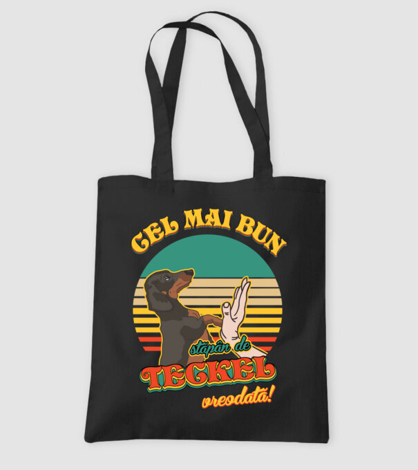 Cel mai bun stăpân de teckel vreodată! model negru pe tricou
